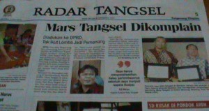 Mars Tangsel DIkomplain. Courtesy: Harian Tangerang Ekspres